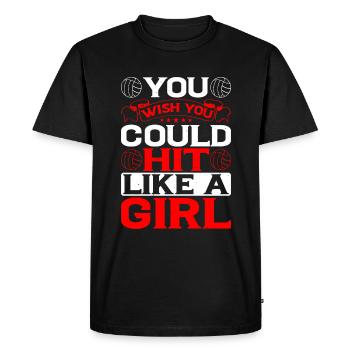 Tu aimerais pouvoir frapper comme une fille 3 - T-shirt Premium bio Homme - noir - Devant - Nico (187cm)