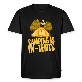Le camping est dans des tentes 2 - T-shirt Premium bio Homme - noir - Devant - Nico (187cm)