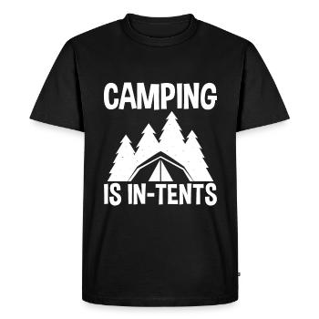 Le camping est dans des tentes - T-shirt Premium bio Homme - noir - Devant - Nico (187cm)