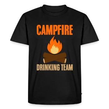 Campfire Drinking Team 4 - Men's Premium Organic T-Shirt - black - Front - Nico (187cm)