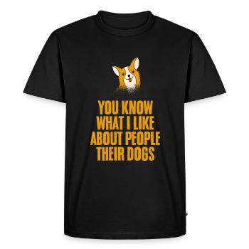 You Know What I Like About People, Their Dogs 2 - Men's Premium Organic T-Shirt - black - Front - Nico (187cm)