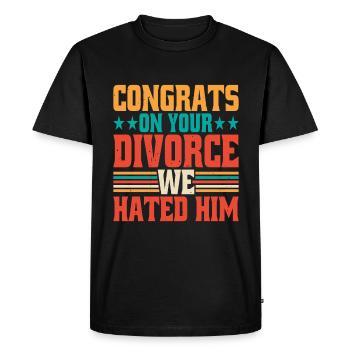 Félicitations pour votre divorce, nous le détestions 6 - T-shirt Premium bio Homme - noir - Devant - Nico (187cm)
