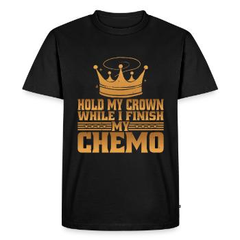 Tenez ma couronne pendant que je termine ma chimio 61 - T-shirt Premium bio Homme - noir - Devant - Nico (187cm)