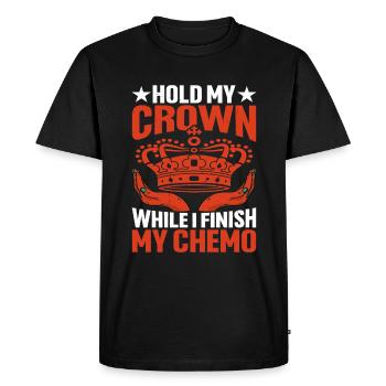 Tenez ma couronne pendant que je termine ma chimio 59 - T-shirt Premium bio Homme - noir - Devant - Nico (187cm)