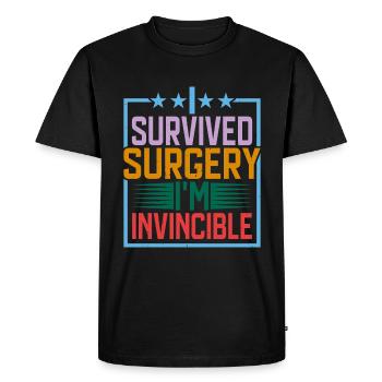 I Survived Surgery, I'm Invincible 4 - Men's Premium Organic T-Shirt - black - Front - Nico (187cm)
