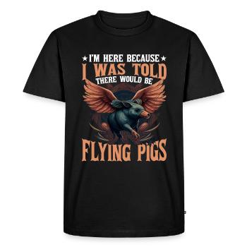 On m’a dit qu’il y aurait des cochons volants 17 - T-shirt Premium bio Homme - noir - Devant - Nico (187cm)