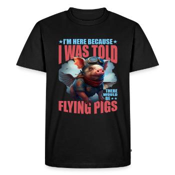 On m’a dit qu’il y aurait des cochons volants 18 - T-shirt Premium bio Homme - noir - Devant - Nico (187cm)