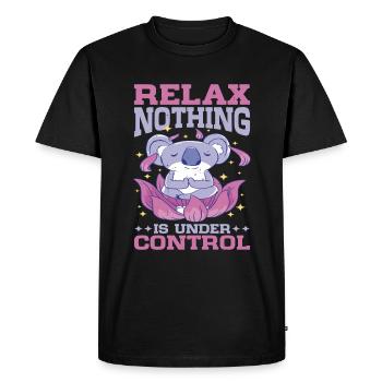 Relax, Nothing Is Under Control 29 - Men's Premium Organic T-Shirt - black - Front - Nico (187cm)