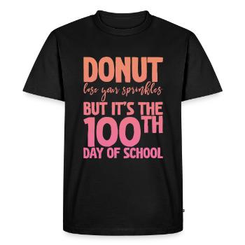 Donut Lose Your Sprinkles 100e jour d’école - T-shirt Premium bio Homme - noir - Devant - Nico (187cm)