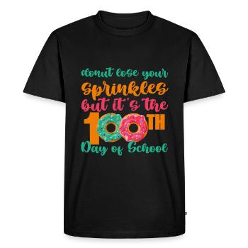 Donut Lose Your Sprinkles 100e jour d’école 4 - T-shirt Premium bio Homme - noir - Devant - Nico (187cm)