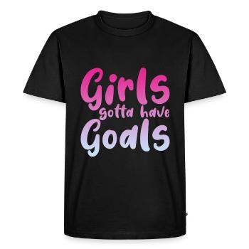 Les filles doivent avoir des objectifs - T-shirt Premium bio Homme - noir - Devant - Nico (187cm)