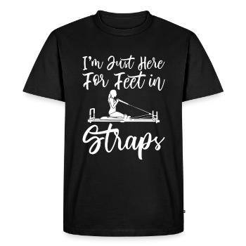 Je suis juste là pour les pieds dans les sangles 4 - T-shirt Premium bio Homme - noir - Devant - Nico (187cm)