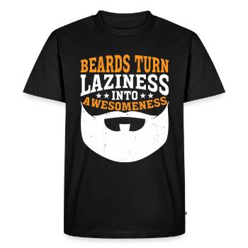 Les barbes transforment la paresse en génialité 3 - T-shirt Premium bio Homme - noir - Devant - Nico (187cm)