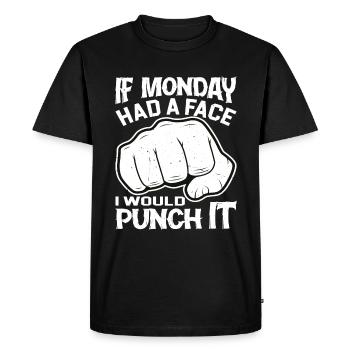 Si Monday avait un visage, je le frapperais 2 - T-shirt Premium bio Homme - noir - Devant - Nico (187cm)