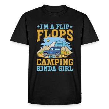 Je suis une Flip Flops et Camping Kinda Girl 3 - T-shirt Premium bio Homme - noir - Devant - Nico (187cm)