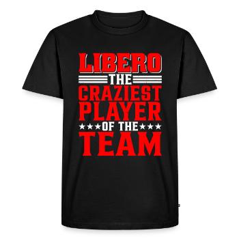 Libero, le joueur le plus fou de l’équipe - T-shirt Premium bio Homme - noir - Devant - Nico (187cm)