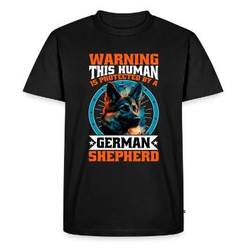 This Human Is Protected By A German Shepherd 13 - Men's Premium Organic T-Shirt - black - Front - Nico (187cm)