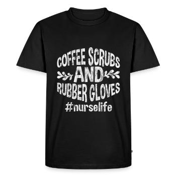 Coffee Scrubs And Rubber Gloves #nurselife 3 - Men's Premium Organic T-Shirt - black - Front - Nico (187cm)
