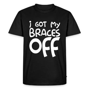 J’ai enlevé mon appareil orthodontique - T-shirt Premium bio Homme - noir - Devant - Nico (187cm)