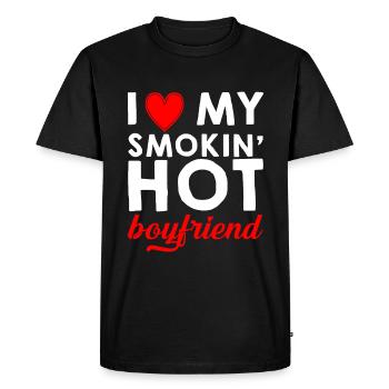 I Love My Smokin' Hot Boyfriend 2 - Men's Premium Organic T-Shirt - black - Front - Nico (187cm)