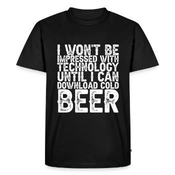 Jusqu’à ce que je puisse télécharger Cold Beer 3 - T-shirt Premium bio Homme - noir - Devant - Nico (187cm)