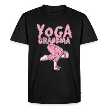 Yoga Grand-mère 4 - T-shirt Premium bio Homme - noir - Devant - Nico (187cm)