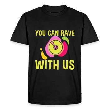 Vous pouvez raver avec nous 2 - T-shirt Premium bio Homme - noir - Devant - Nico (187cm)