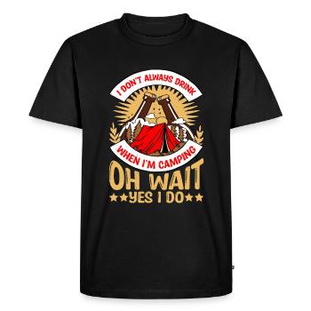 Je ne bois pas toujours quand je campe, oh attendez 3 - T-shirt Premium bio Homme - noir - Devant - Nico (187cm)
