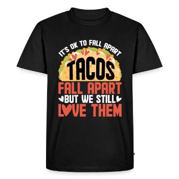 C’est correct de s’effondrer, les tacos s’effondrent 2 - T-shirt Premium bio Homme - noir - Devant - Nico (187cm)