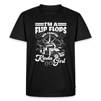 Je suis une Flip Flops Et Camping Kinda Girl 2 - T-shirt Premium bio Homme - noir - Devant - Nico (187cm)