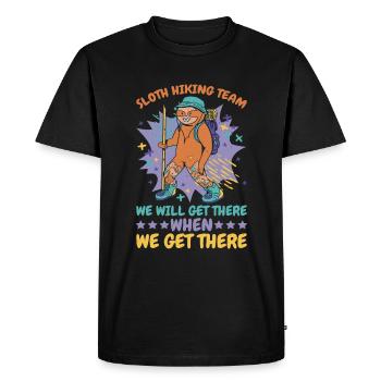 Sloth Hiking Team, Get There When We Get There 2 - Men's Premium Organic T-Shirt - black - Front - Nico (187cm)