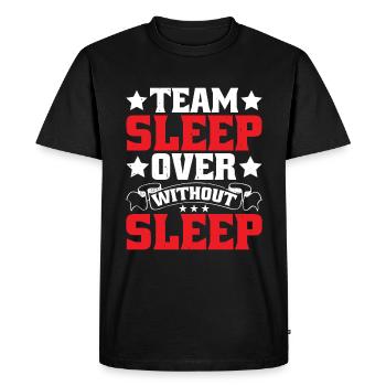 Team Sleepover Without Sleep - Men's Premium Organic T-Shirt - black - Front - Nico (187cm)