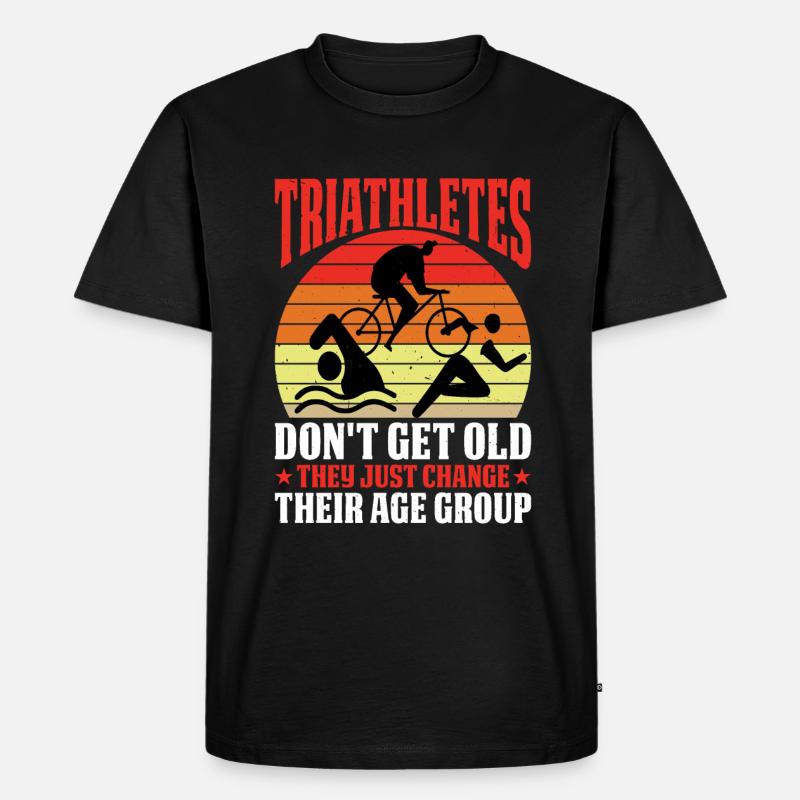 Triathletes Don't Get Old - Männer Premium Bio T-Shirt - Schwarz