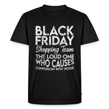 Équipe de magasinage du Black Friday 3 - T-shirt Premium bio Homme - noir - Devant - Nico (187cm)