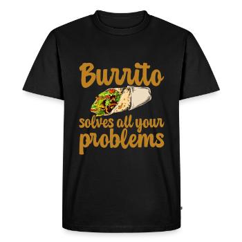 Burrito résout tous vos problèmes 2 - T-shirt Premium bio Homme - noir - Devant - Nico (187cm)