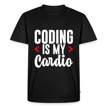 Coding Is My Cardio 2 - Men's Premium Organic T-Shirt - black - Front - Nico (187cm)