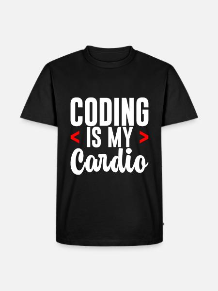 Coding Is My Cardio 2 - Men's Premium Organic T-Shirt - black