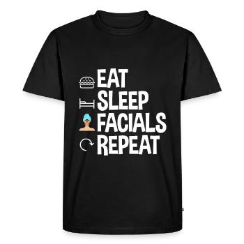 Manger dormir Soins du visage Répéter 2 - T-shirt Premium bio Homme - noir - Devant - Nico (187cm)