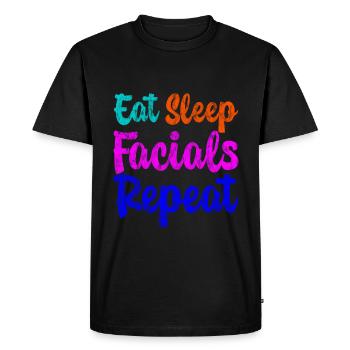 Manger des soins du visage Sleep Répéter 3 - T-shirt Premium bio Homme - noir - Devant - Nico (187cm)