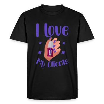 I Love My Clients 4 - Men's Premium Organic T-Shirt - black - Front - Nico (187cm)