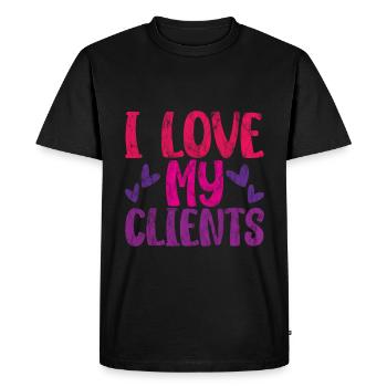 I Love My Clients 3 - Men's Premium Organic T-Shirt - black - Front - Nico (187cm)