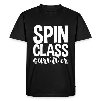 Spin Class Survivor - Men's Premium Organic T-Shirt - black - Front - Nico (187cm)