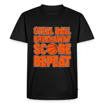 Steal Ball Breakaway Score Repeat 2 - Men's Premium Organic T-Shirt - black - Front - Nico (187cm)