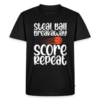 Steal Ball Breakaway Score Repeat 4 - Men's Premium Organic T-Shirt - black - Front - Nico (187cm)
