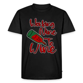 Working Nine To Wine 4 - T-shirt Premium bio Homme - noir - Devant - Nico (187cm)