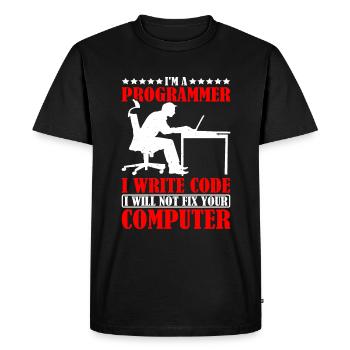 I'm A Programmer I Will Not Fix Your Computer - Men's Premium Organic T-Shirt - black - Front - Nico (187cm)