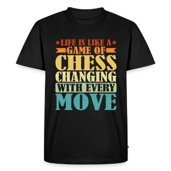La vie est comme une partie d’échecs 2 - T-shirt Premium bio Homme - noir - Devant - Nico (187cm)