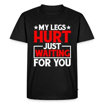 Mes jambes me font mal juste en attendant toi 18 - T-shirt Premium bio Homme - noir - Devant - Nico (187cm)