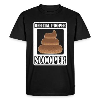 Pooper Scooper officiel 32 - T-shirt Premium bio Homme - noir - Devant - Nico (187cm)