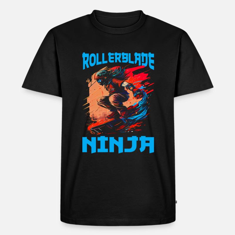 Rollerblade Ninja 6 - Männer Premium Bio T-Shirt - Schwarz